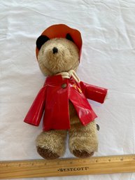 Paddington Bear Red Raincoat Plush 1975 1981 Tag London England Toy Eden Toys