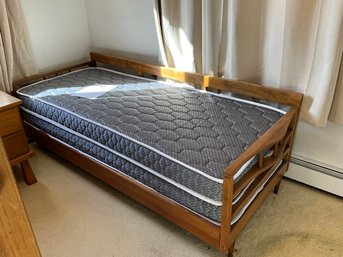 MID CENTURY MODERN Trundle Bed With 2 6 Inch Twin MODWAY  Mattress