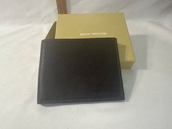 New In Original Box Michael Kors Mensdark Brown Bifold Leather Wallet