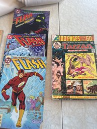 Lot Of 4 Vintage Comic Books Tarzan And Flash