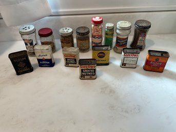 Lot Of Vintage Antique Spice Containers