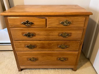 Vintage Ranch Oak 5 Drawer Dresser