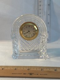 Vintage Crystal Lenox Quartz Clock Estate Art Deco Style Needs Battery