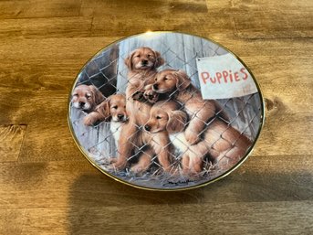 The Franklin Mint ASPCA Adopt A Puppy S1912 Collectors  Plate Golden Retrievers