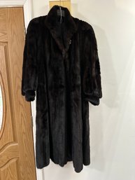 Vintage Full Length Fully Lined Mink Fur Coat Size Medium Large