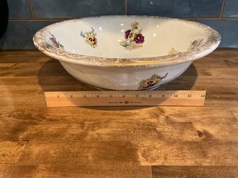 Antique Large,anchor Pottery  Beautiful Basin, Wash Bowl