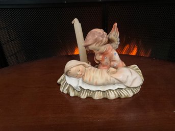 Vintage, Hummel Candle Holder Figurine, 3.5' X 5', 'Angelic Sleep'