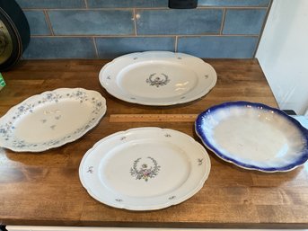 Lot Of 4  Vintage And Antique Serving Trays La Francaise H&G Bavaria Haviland