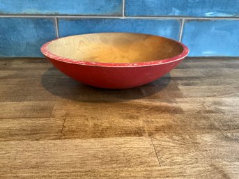 Vintage 10 Inch Handmade Wood Bowl