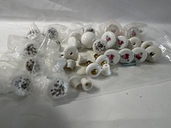 Lot Of Porcelain Drawer Pulls Knobs