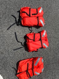 Lot Of Three Adult Size Shore Life Vests Lifejackets Type One