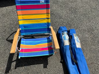 Rio  Beach, Beach Chair And Two North Point Folding Armed Chairs In  Bags