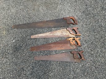 Great Lot Of 4 Vintage Hand Saws