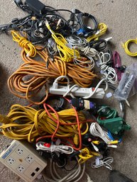 Household Garage Lot Of Wires Extension Cords See Photos