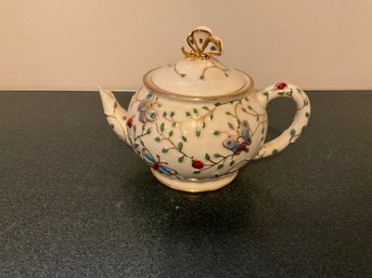 Vintage Lenox Summer Enchantment Teapot Handcrafted 24k Gold Parvaneh Holloway