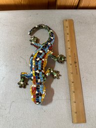 Mosaic Gecko Figurine Mosaic Salamander Hanging Wall Garden Art