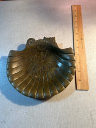Vintage Brass Seahorse Clam Shell Soap Dish Trinket Dish