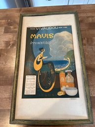 12x21 Framed Vintage 1920 VIVAUDOU MAVIS Perfume Talc AUGUST Fred L. Packer Art 20's Print Ad No Glass