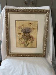 Vintage Framed And Matted 16x18 Inch Cynara Floral Print Wall Art