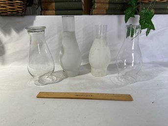 Lot Of 4 Replacement Hurricane Shade Lamp Glasses