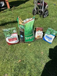Lot Of Grass Seed Plant Food And Lawn Condition Not All Full