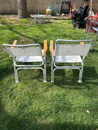 Set Of Folding Chairs 33 Inches High By 23 Inches Wide