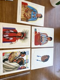 Vintage Prints 5 Blackfoot Indians Montana Portfolio Full Color Winold Reiss