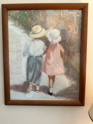 18x22 Inch Vintage 'SECRETS' Watercolor Style-Ivan Anderson - Signed & Framed Wall Art