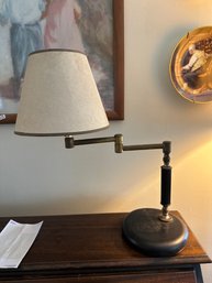 Vintage Brass Swing Arm Table Lamp 17 Inch Extending Desk Lamp