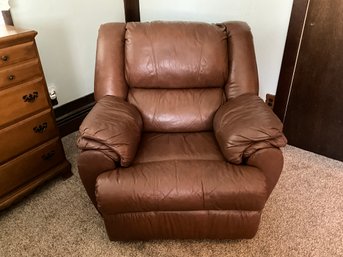 Brown Leather Manual Recliner Chair