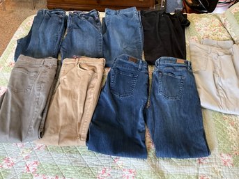 9 Pairs Of Ladies Size 12 Denim Jeans