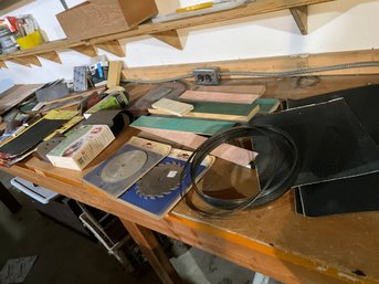 Large Lot Of Sandpaper And Saw Blades