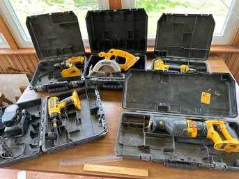 Lot Of Dewalt Power Tools Only One Battery And One Charger As Pictured