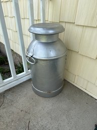 Painted Outdoor Silver Milk Can