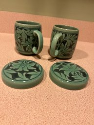 Vintage Set Of Porcelain Oriental Mugs In Excellent Condition  X