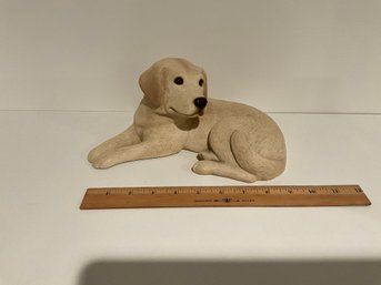 Vintage 1984 Sandicast Dog Figurine Yellow Labrador Puppy Lab By Sandra Brue Heavy