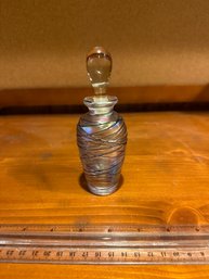Vintage Iridescent Threaded Art Glass Bottle Stopper Do Not Come Out