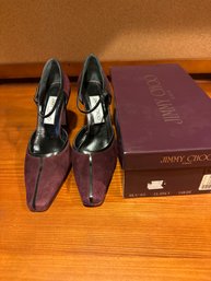 Jimmy Choo Shoes Ladies Size 38 Suede Claret Pumps Burgundy With Box