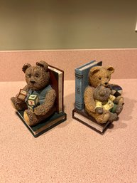 Set Of Heavy Plastic Teddybear Bookends