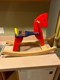 Heavy Wooden Rocking Horse 33x 28 X 12 Great For The Little Ones