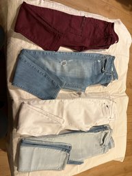 4 Pairs Of Ladies Designer Jeans Sizes 25 And 26 Joie Jeans Rich And Skinny Levis And Adriano Goldschmied