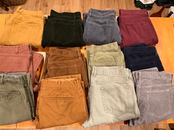 12 Pairs Mens J CREW Pants Size 33 X 32