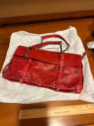 Cynthia Rowley Grace Red Leather And Snake Skin Shoulder Bag