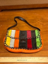MALI PARMI 90s Vintage Suede Leather And Pony Hair Hand Bag
