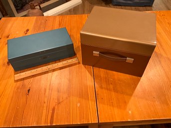 Two Metal Fire Safe Storage Boxes