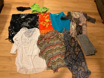 Lot Of Sarongs, Bandannas, And Bathing Suit Coverings