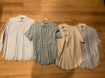 Lot Of 4 Mens Button Down Johnston And Murphy Shirts Size Large