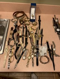 Large Lot Of Women's Watches All Makes And Designers Many Need Batteries
