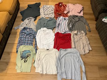 Huge Lot Ladies Size, Large, Long Sleeve Shirts, And Sweaters