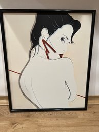 21x25 Inch Framed And Signed Art Deco Style Lithograph On Cavas